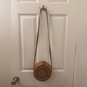 Brown Woven Crossbody Bag